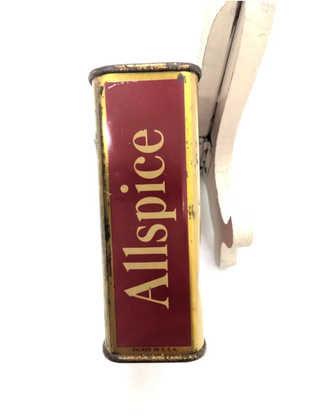 Vintage A. Schilling & Co Allspice Spice Tin - Gold Top & Bottom - 2 oz